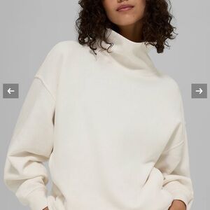 New ALO Hazy Mock Neck Pullover in Ivory